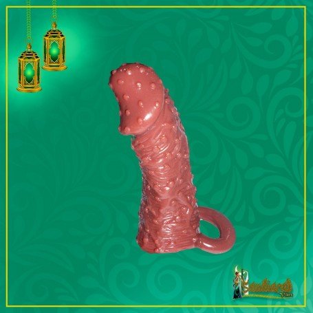 Solid Head Reusable Penis Extension Sleeve chocolate