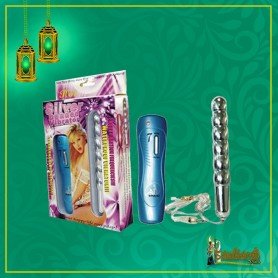 Silver Beaded Anal Vibrator