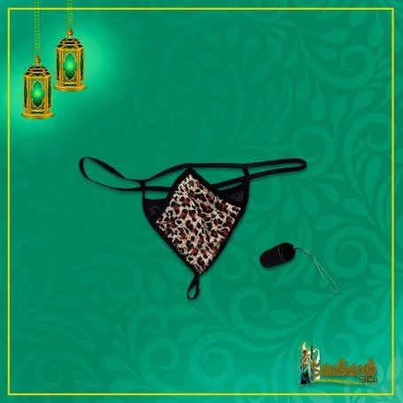 Leopard Grain Underwear Remote control vibrating t-back VP-002